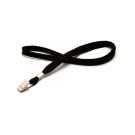 Lanyard flach 10 mm Bull-Dog-Clip Schwarz