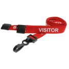 15mm rPET Visitor Lanyards Plastic J-Clip - rot
