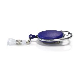 Blue Carabineer Card Reel wth Belt & Strap Clip - Pack 50