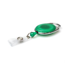 Carabineer Card Reel wth Strap Clip - Pack 50 / grün transparent