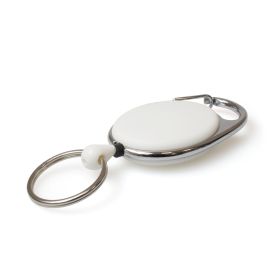 Carabineer Card Reel wth Key Ring - Pack 50 / weiß