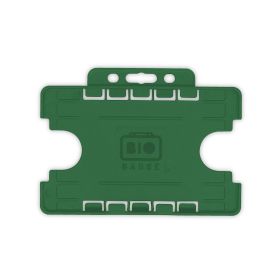 BioBadge Dual-Sided Holders Landscape - Pack of 100 / dkl. grün