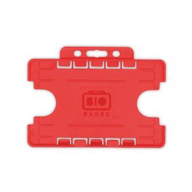 BioBadge Dual-Sided Holders Landscape - Pack of 100 / rot